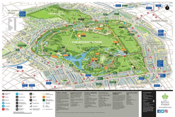 Map of Regent's Park & Primrose Hill - Visiting